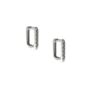 Sterling Silver Rectangular Hoop Earrings, thumbnail 7 of 7