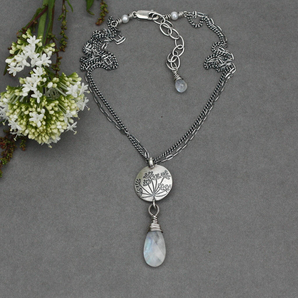 Cow Parsley Moonstone Necklace In Sterling Silver By Carin Lindberg ...