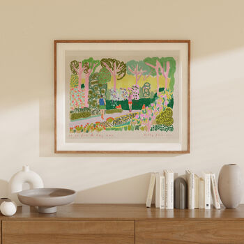 Running Art Print Woodland Park Run Scene Poster, 7 of 10