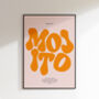 Mojito Print | Cocktail Poster | Wall Art | A5 A4 A3 | Bold | Typographic | Drink | Bar | Print | Groovy |, thumbnail 7 of 8