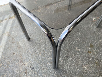 Mid Century Chrome And Smoked Glass Nesting Tables, 9 of 12