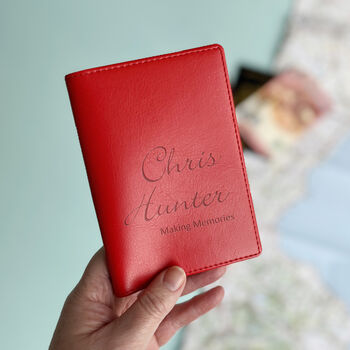 Personalised Passport Cover Holder With Script Name, 5 of 12