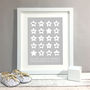 Stars Personalised Christening Guest Book Print, thumbnail 1 of 5