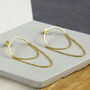 Gold Plated Sterling Silver Chain Curve Earrings, thumbnail 1 of 4