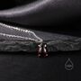 Genuine Garnet Pear Necklace In Sterling Silver, thumbnail 5 of 12