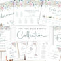 Wedding Table Menu Pink, Blue And White Florals, thumbnail 4 of 4