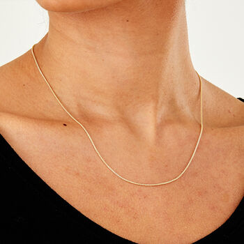 9ct Yellow Gold Light Spiga Chain – 16in To 20in, 6 of 8