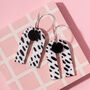 Sterling Silver Dalmatian Print Arch Statement Earrings, thumbnail 1 of 5