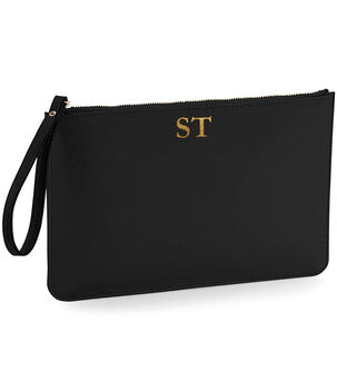 Personalised Monogram Faux Leather Flat Pouch, 3 of 12