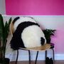 Plush Panda Lovers Faux Fur Throw Cushion, thumbnail 1 of 5