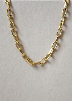 Anchor 5mm Chain Necklace 18 K Gold Gift, 3 of 5