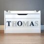 Personalised Toy Box Children's Christmas Storage Large With Alternating Colours, thumbnail 1 of 2