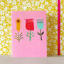 Pink Dainty Blooms Mini Greetings Card, thumbnail 1 of 4