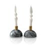 Handmade Half Moon Marble Candle Holders – Set Of Two, thumbnail 2 of 2