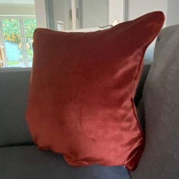 Cinnamon Red Velvet Cushion, 2 of 5