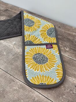 Sunflower Patterned Double Oven Glove, 2 of 4