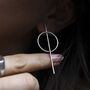 Sterling Silver Ring And Bar Stud Earrings, thumbnail 1 of 9