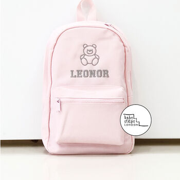 Pink Personalised Name/Initials Unisex Mini Backpack, 2 of 7
