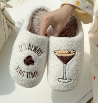Espresso Martini Embroidered Slippers, 2 of 7