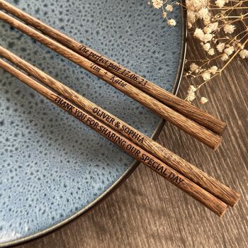 Wooden Chopsticks Wedding Favours Gift, 3 of 10