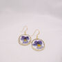 Wild Pansy Pressed Flower Gold Plated Earrings, thumbnail 5 of 9