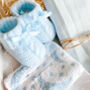 Blue Knitted Booties Baby Hamper, thumbnail 3 of 4
