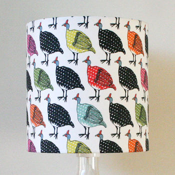 Colourful Guinea Fowl Handmade Stand Lampshade, 3 of 8