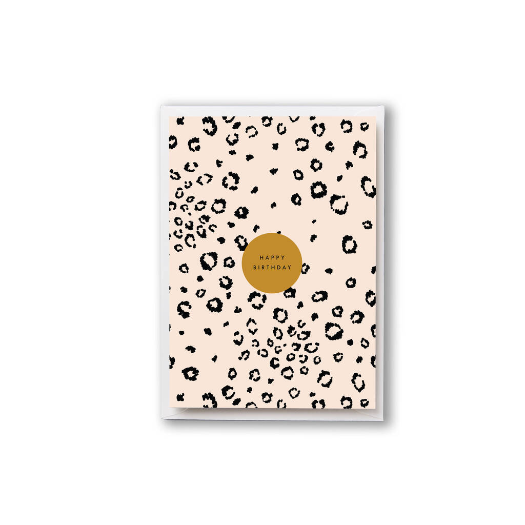Happy Birthday Card Pink Leopard Animal Print By Lucy says I do