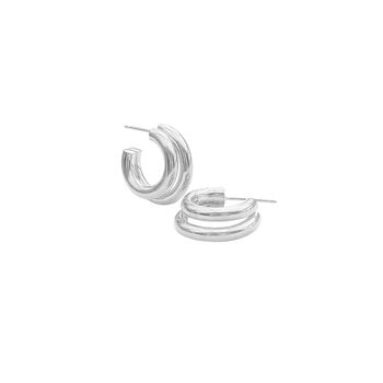 Chunky Double Hoops In Sterling Silver Or Gold Vermeil, 7 of 8