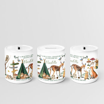 Personalised Forest Adventure Ceramic Money Box, 3 of 6