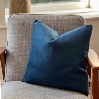 Luxury Super Soft Velvet Cushion Pacific Blue, 8 of 8