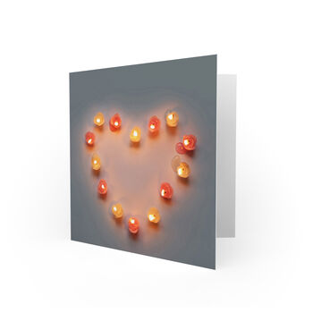 Candle Light Love Heart Anniversary Valentines Card, 2 of 4