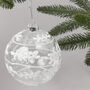 G Decor Glass Bauble With White And Silver Patterning, thumbnail 2 of 4