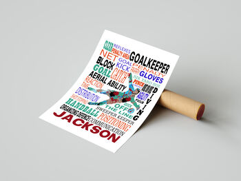 Personalised Goalkeeper Typography Print, 3 of 4