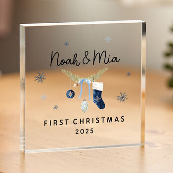 Couple’s First Christmas Gift Acrylic Block, 2 of 5