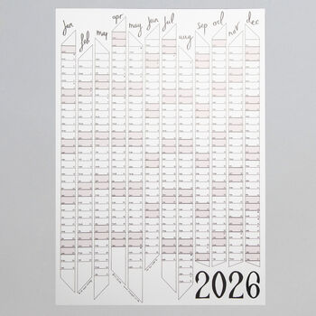 2026 Year Planner B+W Wall Calendar, 8 of 8