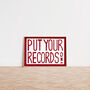 Retro Music Wall Art Put Your Records On Red Hand Painted Print, thumbnail 8 of 8