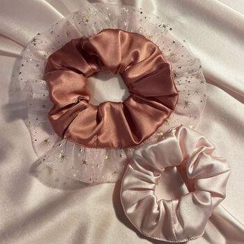 Maisie Double Ruffle Tulle And Silk Scrunchie, 6 of 7