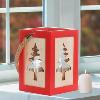 Nordic Red Christmas Candle Lantern, 6 of 8