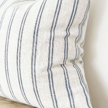 Harbour Stripe Cushion Cover, Blue And Cream, 3 of 4