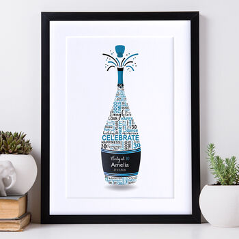 Personalised 30th Birthday Champagne Word Art, 5 of 10