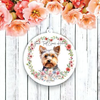 Personalised Yorkshire Terrier Floral Keepsake Gift, 2 of 2