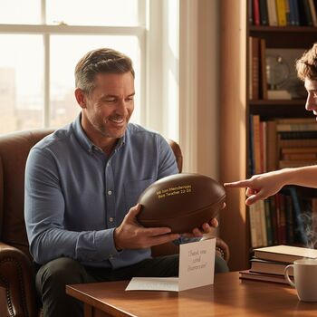 Personalised Vintage Leather Rugby Ball, 4 of 12