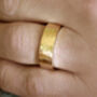 Hammered Effect Wedding Band In 9ct Yellow Gold, thumbnail 3 of 3