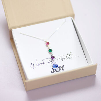 Mother And Three Children Birthstone Pendant Necklace, 3 of 9