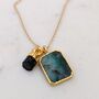 The Duo Emerald Necklace, Gold Plated, thumbnail 4 of 12