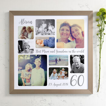 Personalised 60th Birthday Square Photo Collage, 4 of 11