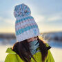 Winter Pastels Reflective Super Bobble Hat, thumbnail 7 of 9