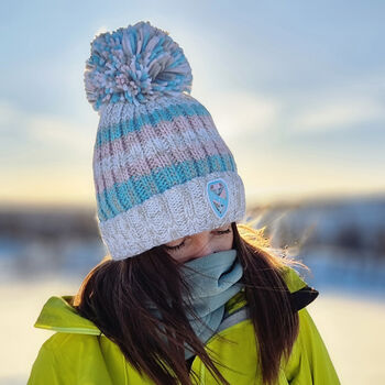 Winter Pastels Reflective Super Bobble Hat, 7 of 9