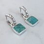 The Square Amazonite Silver Gemstone Earrings, thumbnail 3 of 6